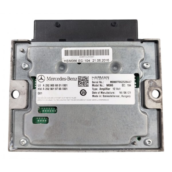 Amplificador Módulo Som Mercedes Gle 43 Amg A2929006801 2017