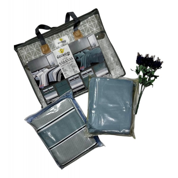 2 Jogo Lençol Casal  Goldsun 100% Algodão 8 Peças