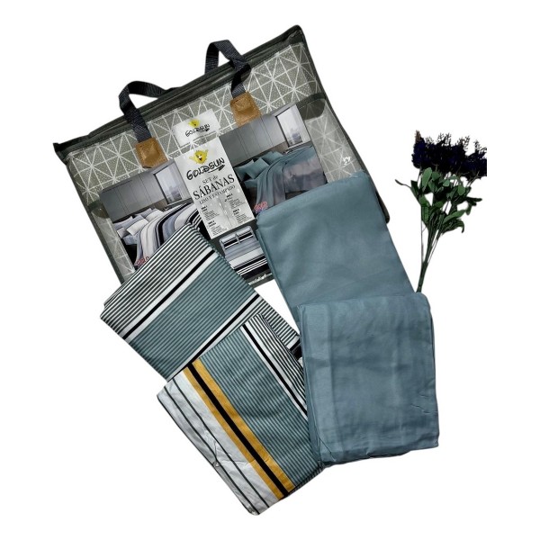 2 Jogo Lençol Casal  Goldsun 100% Algodão 8 Peças