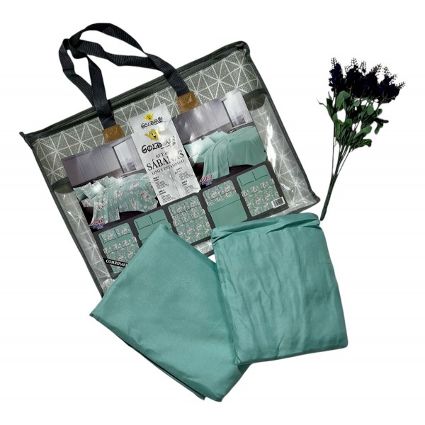 2 Jogo Lençol Casal  Goldsun 100% Algodão 8 Peças